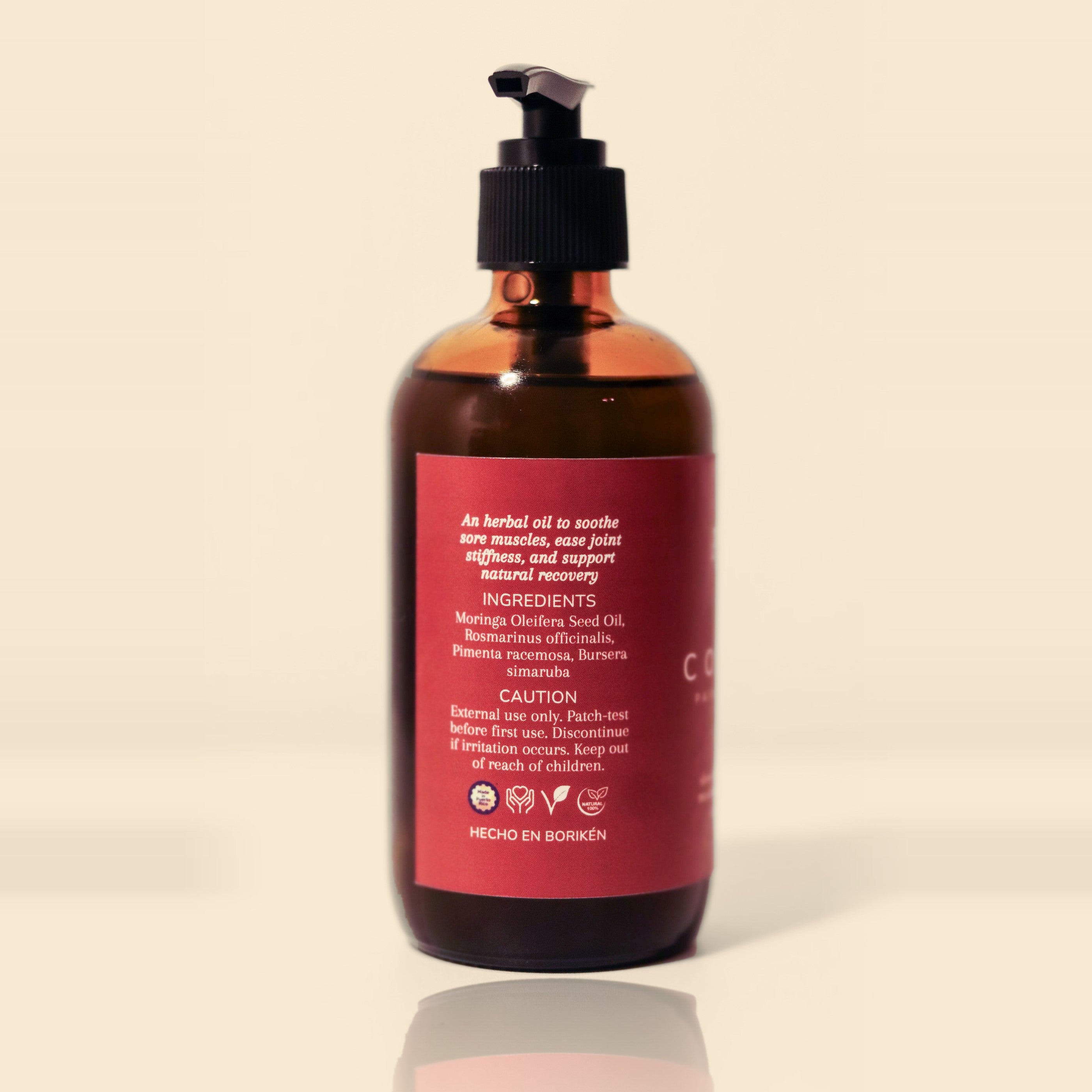 Coyaba Pain Relief Oil, 4 oz back label
