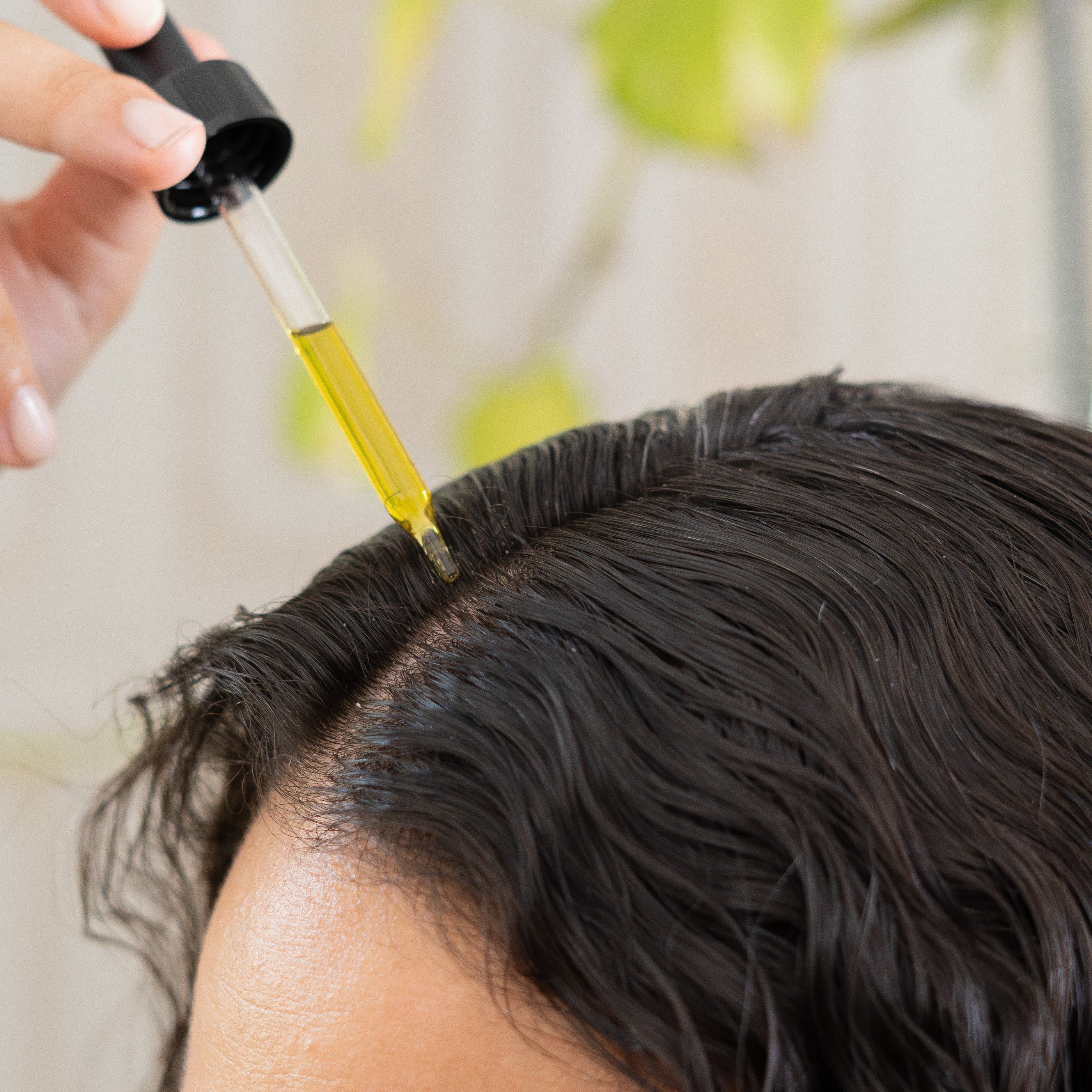 Guada oil dropper applied to the scalp