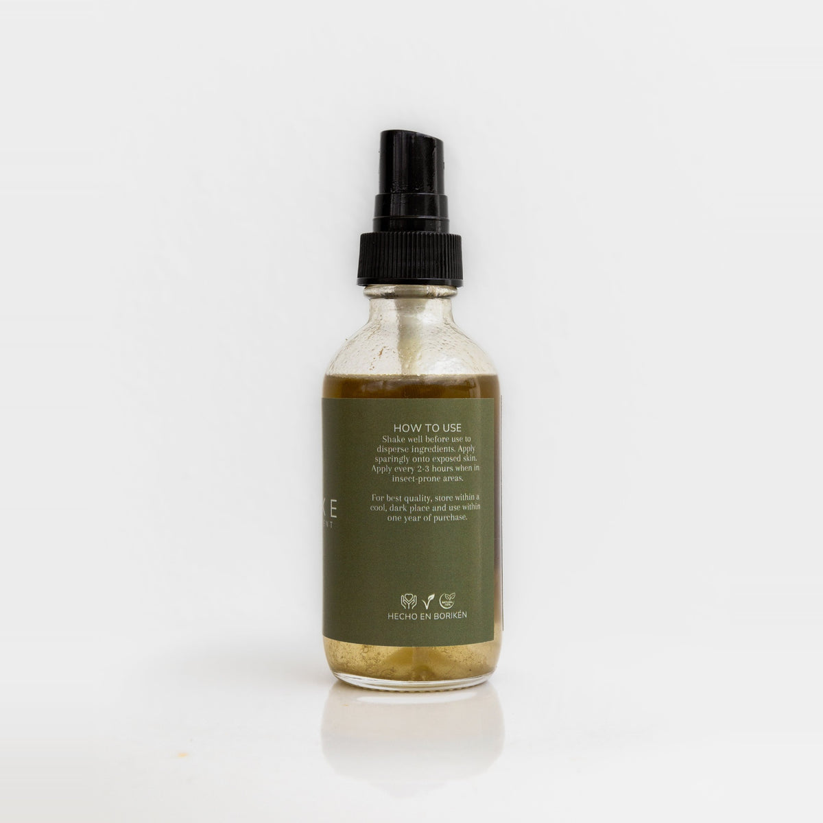 Nabuke insect repellent, back label with how to use