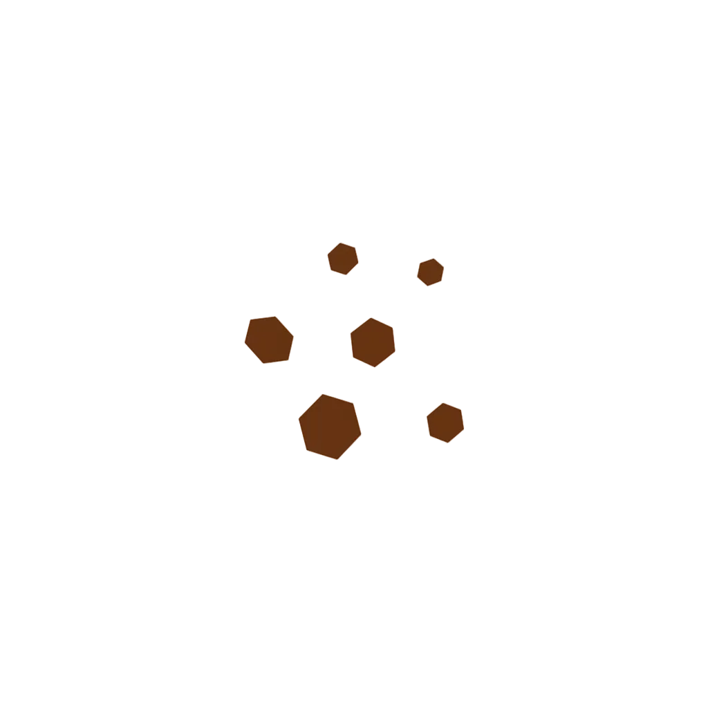 simple flakes dark brown with transparent background
